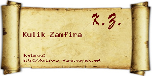 Kulik Zamfira névjegykártya